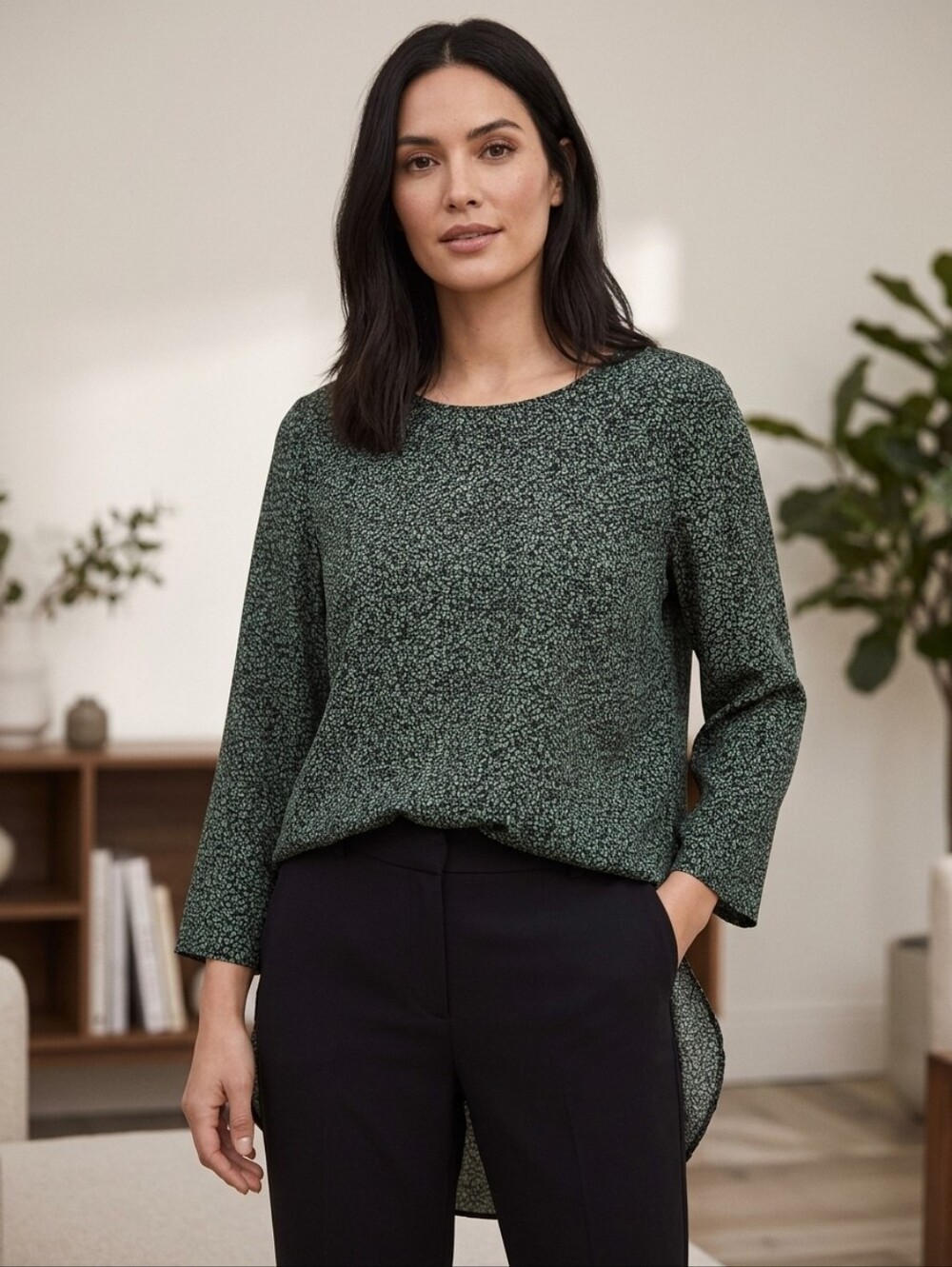 133. Wilfred 100% Silk Hi-low Blouse